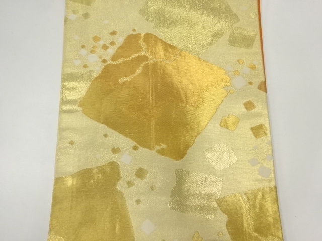  破れ色紙模様織出し丸帯